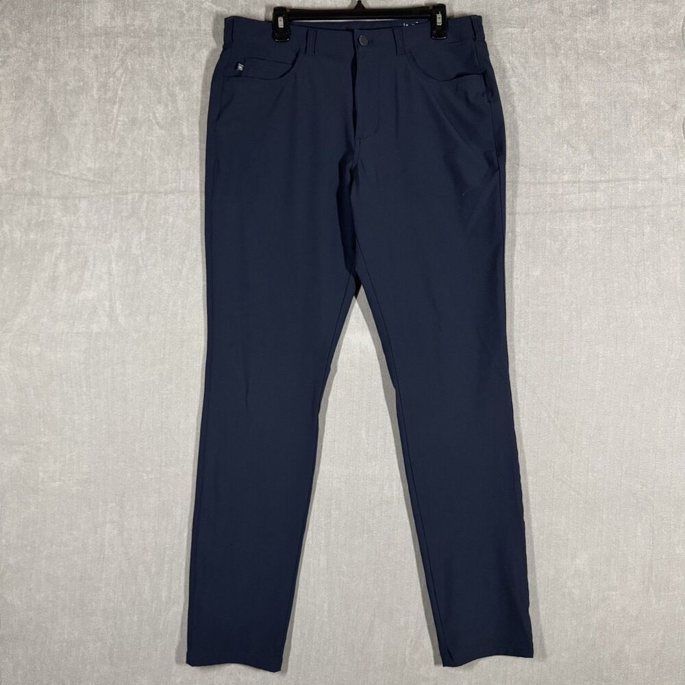 Mizzen + Main Pants Men's 35x32 Navy Helmsman Slim Chino Performance Stretch